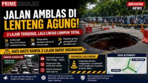 Jalan Raya Lenteng Agung Ambles, Jakarta Selatan Macet Parah