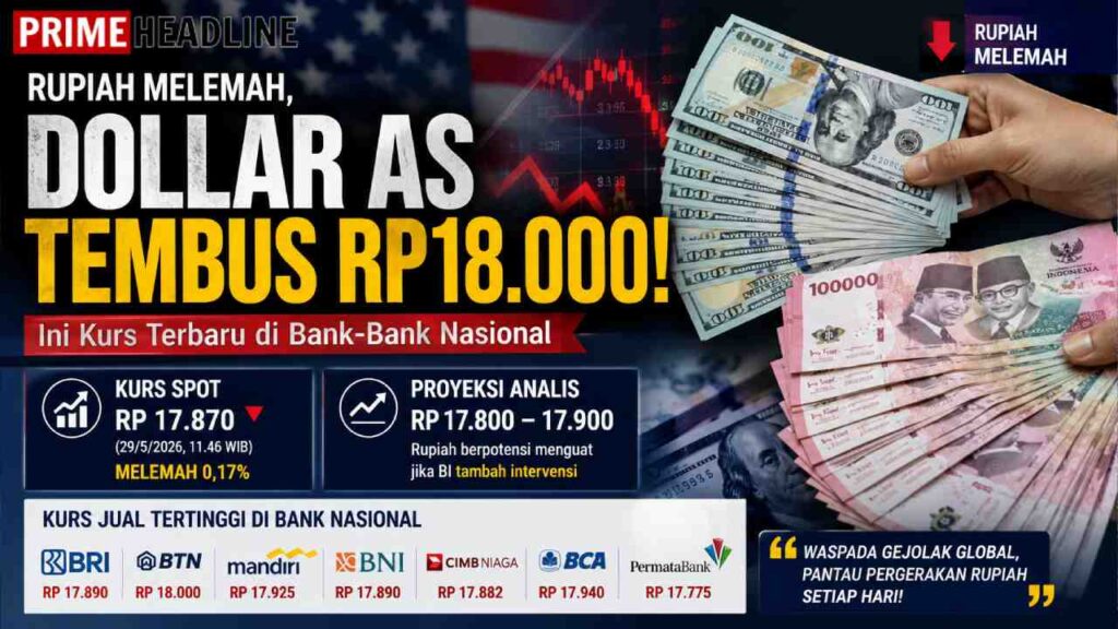 Rupiah Melemah ke Rp 17.876 per USD, Analis Prediksi Peluang Penguatan